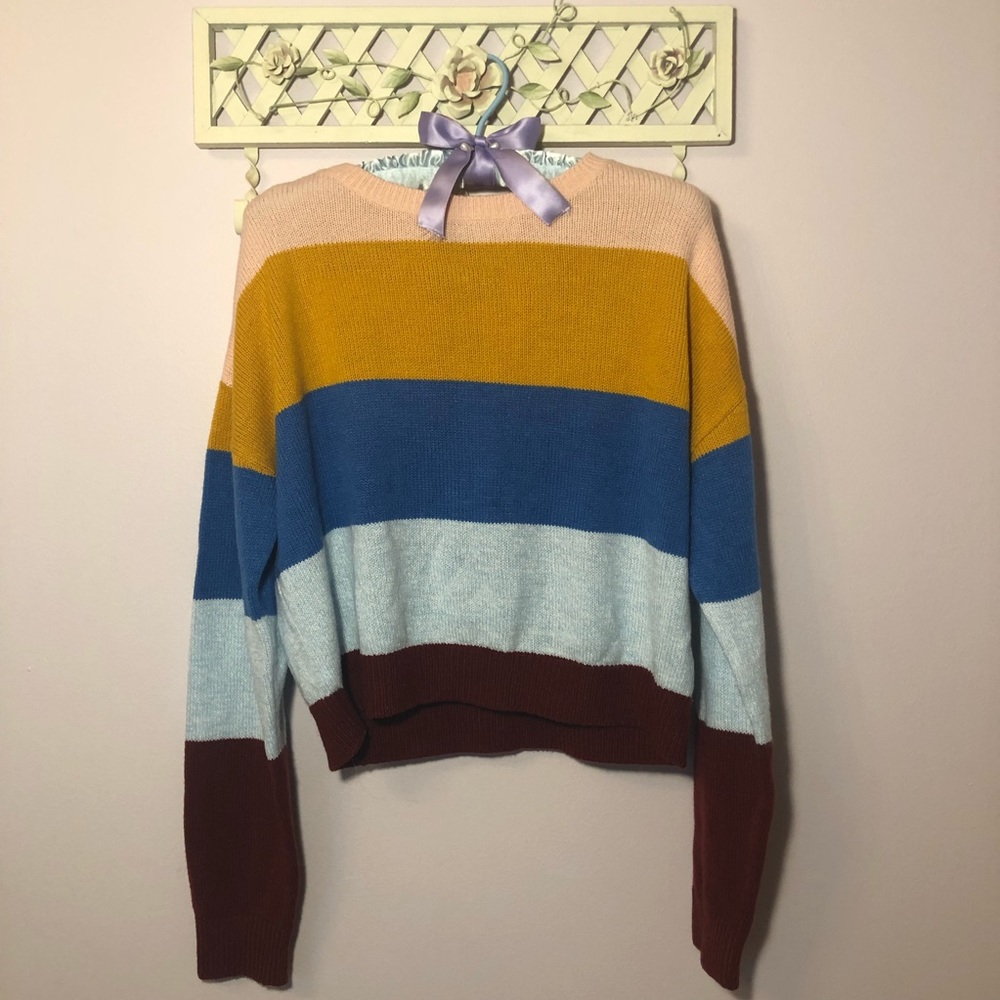 H&M Cropped striped sweater sz small
